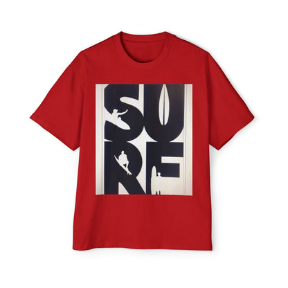 Surf Graphic Tee — Oversized Men's Surfboard Silhouette Shirt