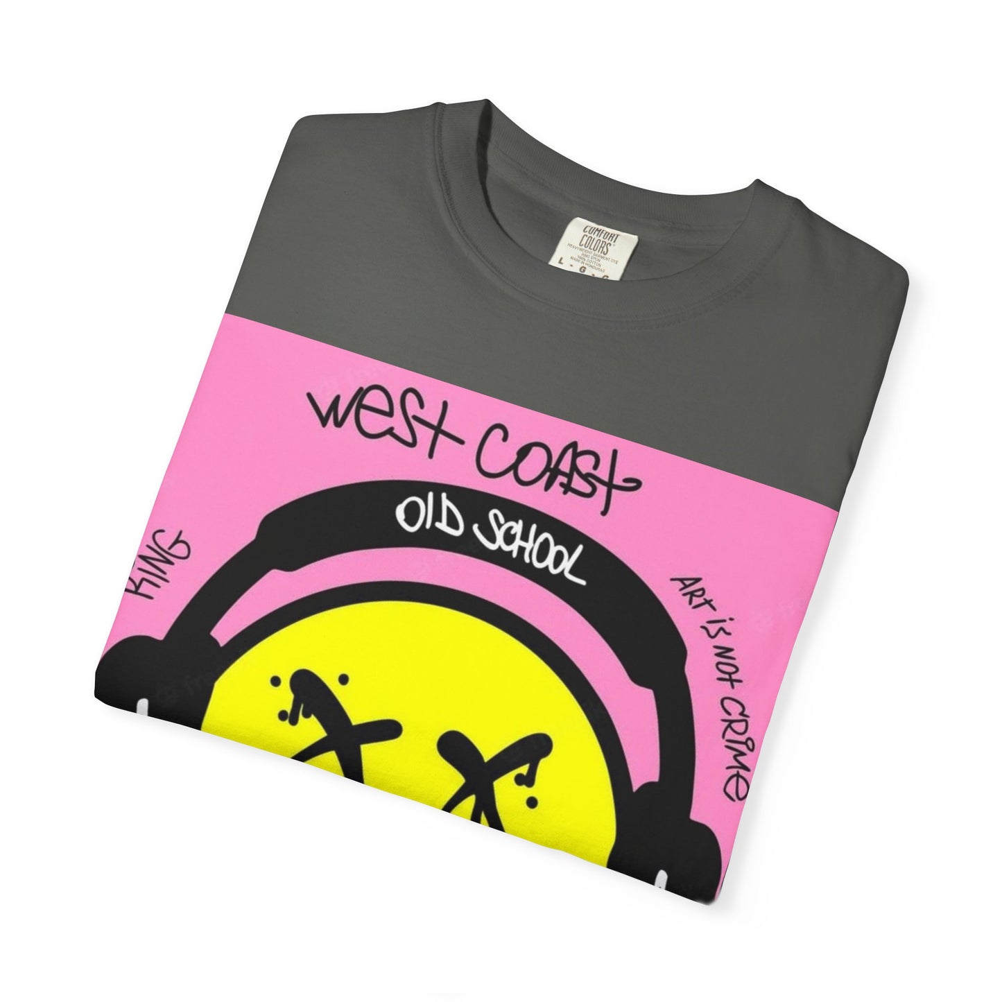 Retro Street Art T-Shirt - West Coast Vibe with Smiley Design