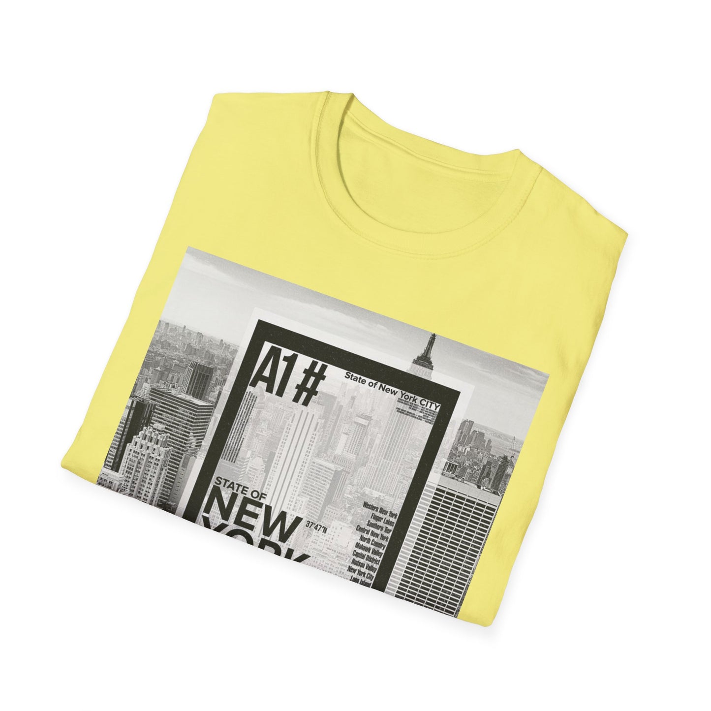 NYC Graphic Unisex Softstyle T-Shirt | Casual Wear, Street Style, Unique Gift, Travel Souvenir, City Life