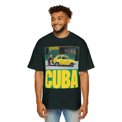 Cuba Vintage Photo Tee — Retro Yellow Car Graphic T-Shirt
