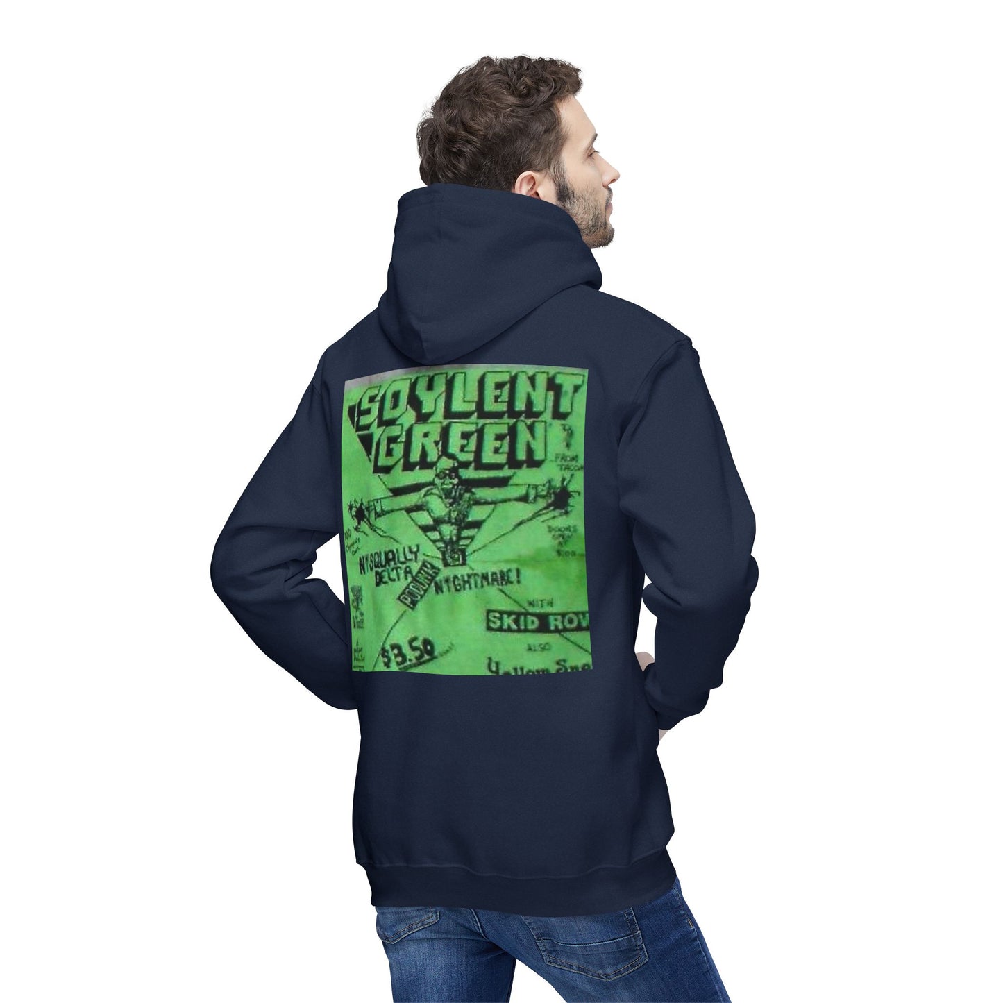 Retro Graphic Unisex Hooded Sweatshirt - 'Solvent Green' Design