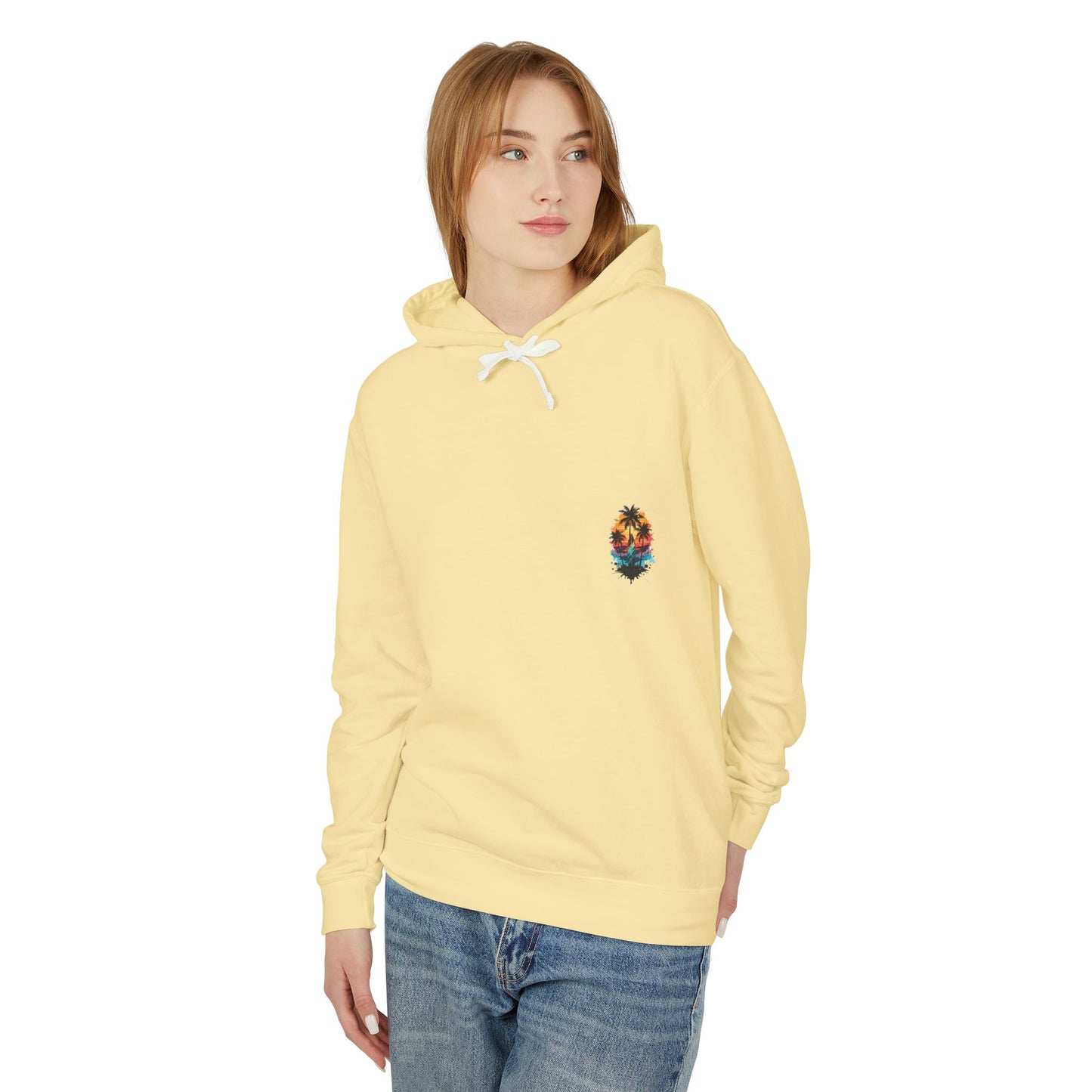 Coastal Sunset Surf Hoodie - Unisex Lightweight Hooded Sweatshirt