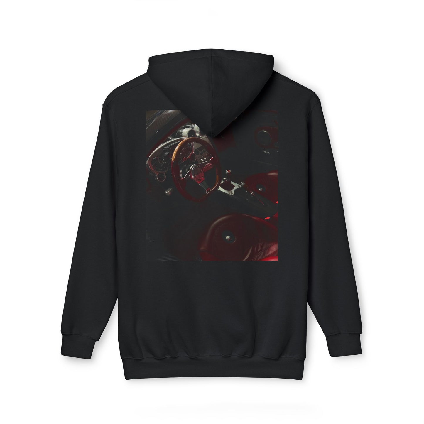 Unisex Hooded Sweatshirt with Retro Car Interior Design | Cozy Style for Auto Enthusiasts