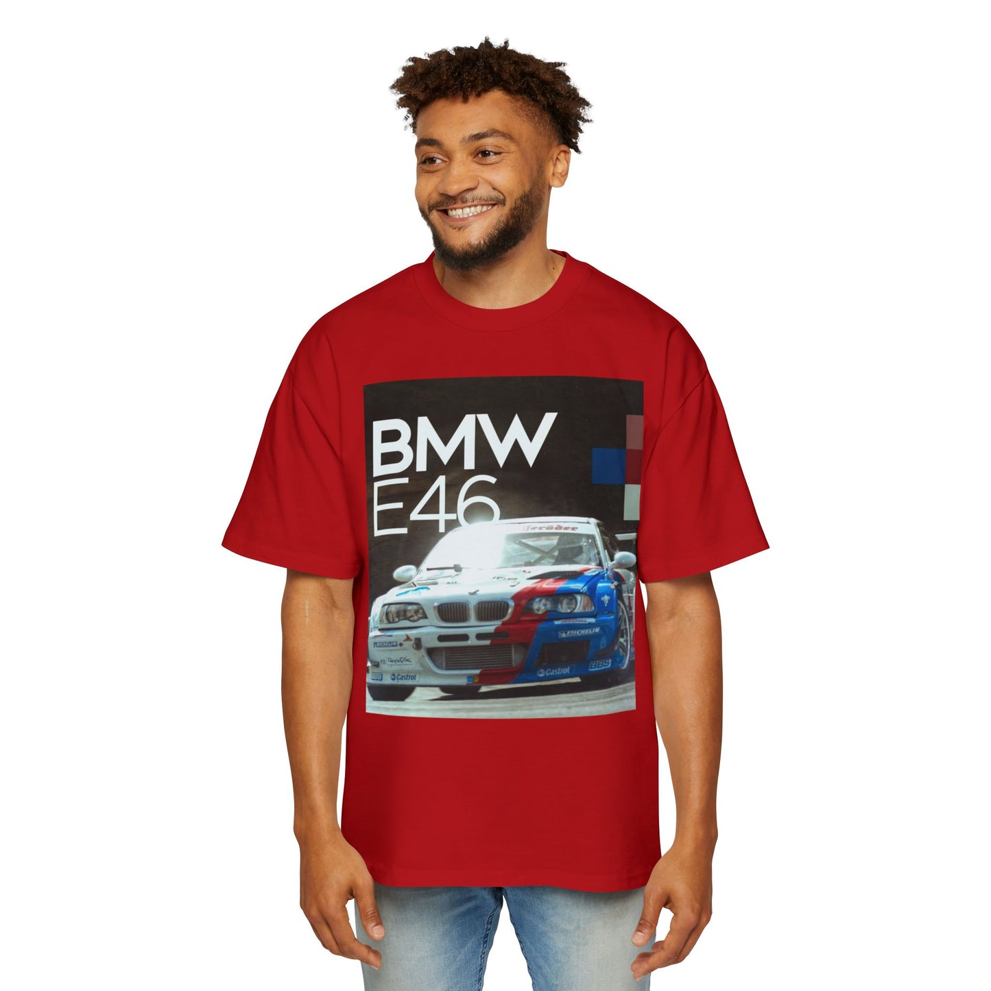 BMW E46 Racing Tee — Mens Oversized Car Graphic T-Shirt