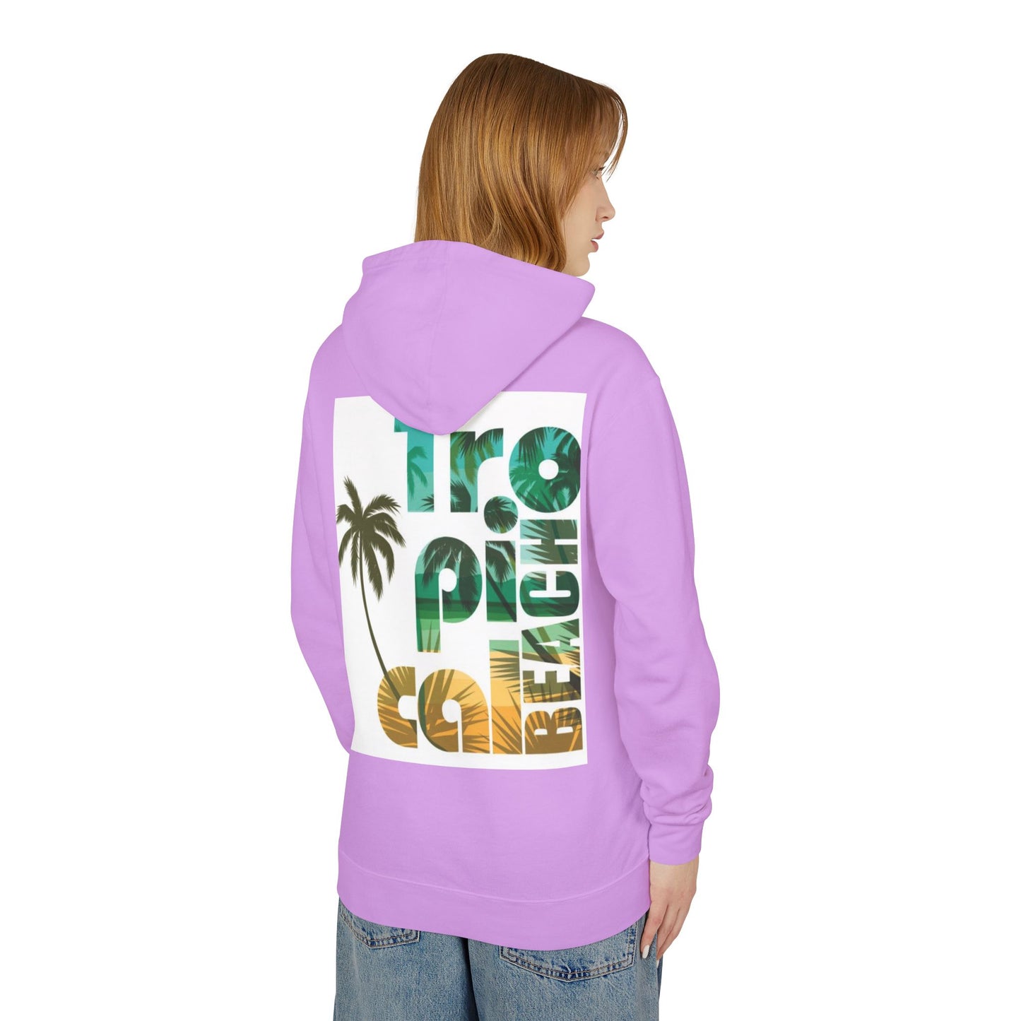 Tropical Beach Vibes Lightweight Unisex Hoodie