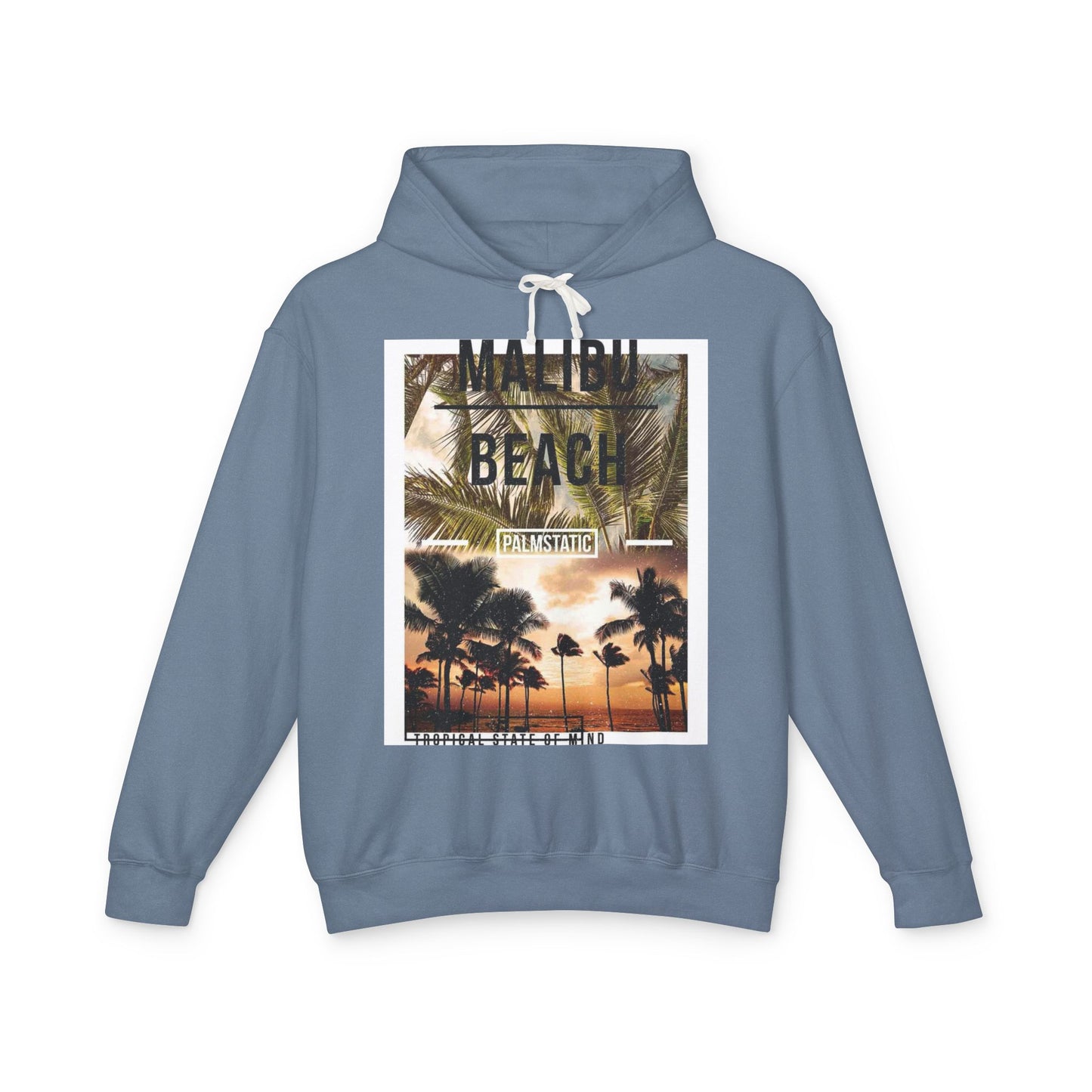 Malibu Beach Graphic Hoodie – Unisex Lightweight Sweatshirt for Tropical Vibes