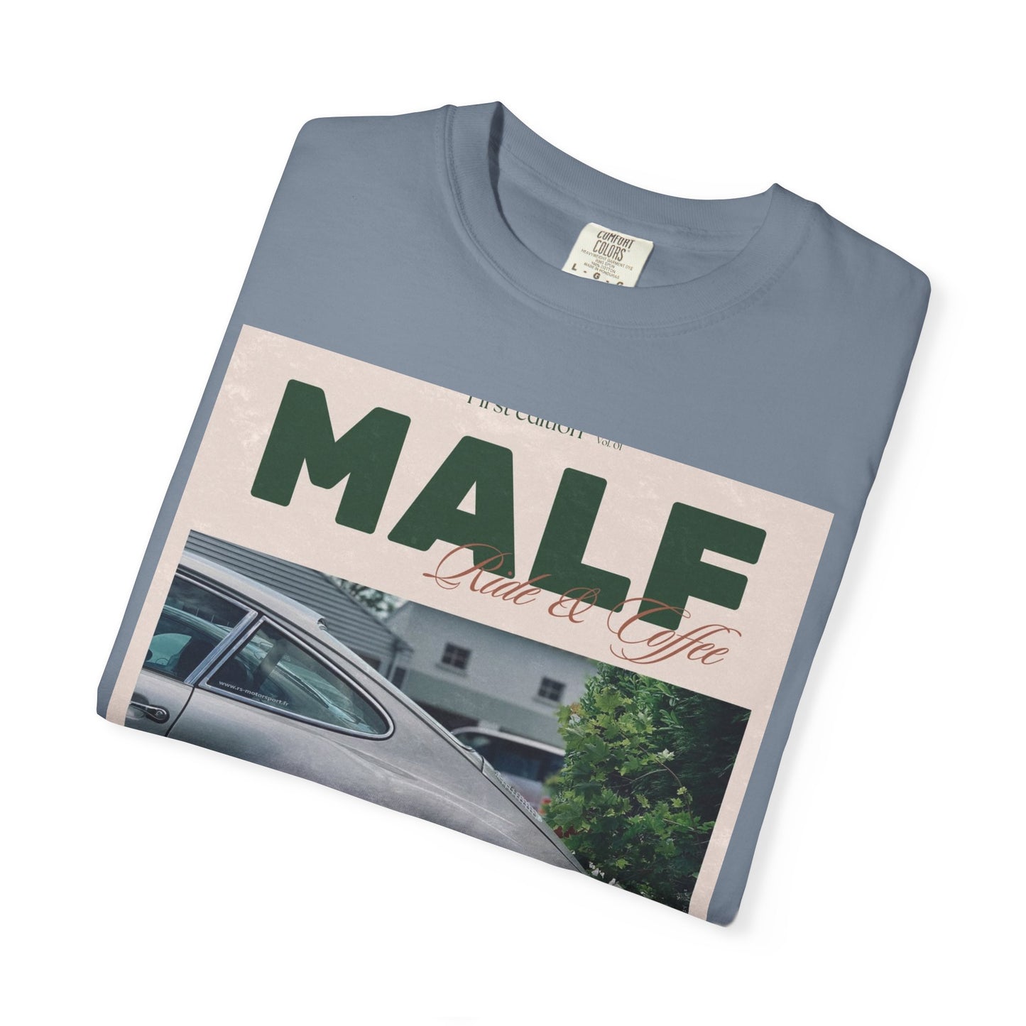 Vintage Porsche Photo Tee — "MALF Live to Ride" Graphic T-Shirt