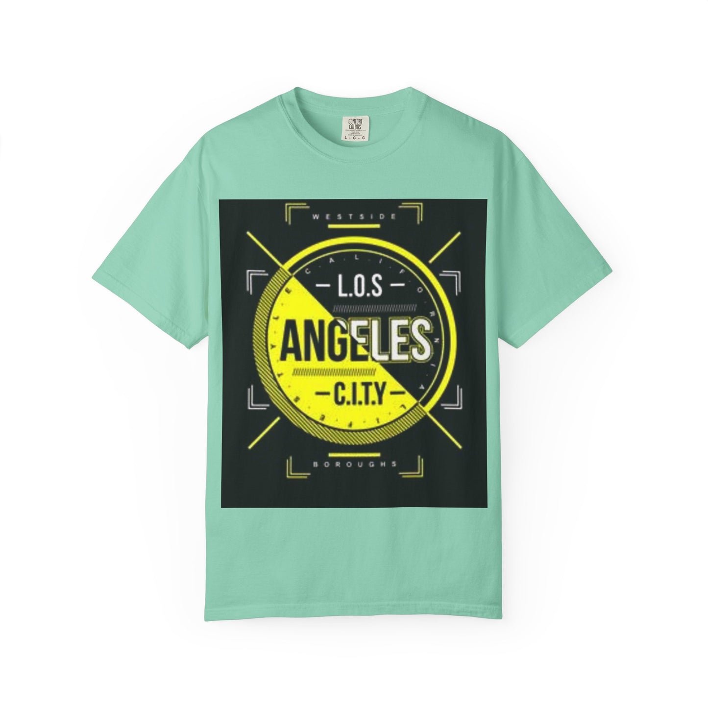 Unisex Garment-Dyed T-Shirt with Automotive Wheel Design