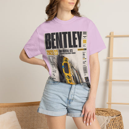 Bentley Magazine Cover T-Shirt – Yellow Sports Car Graphic Tee