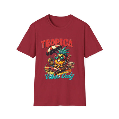 Tropical Vibes Unisex Softstyle T-Shirt - Fun Pineapple Design