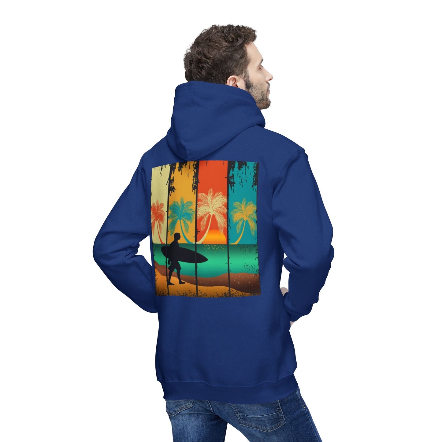 Vintage Surf Paradise Unisex Hooded Sweatshirt
