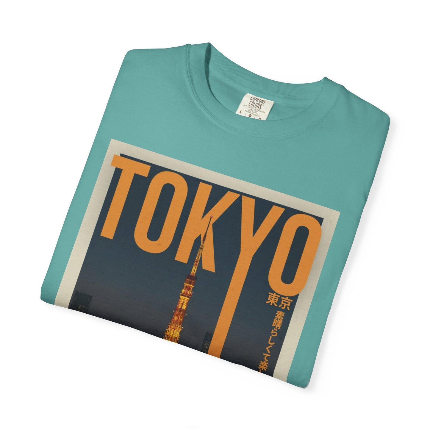 Tokyo Nightscape Graphic T-Shirt — Vintage Japan Tower Travel Poster Tee