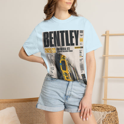 Bentley Magazine Cover T-Shirt – Yellow Sports Car Graphic Tee