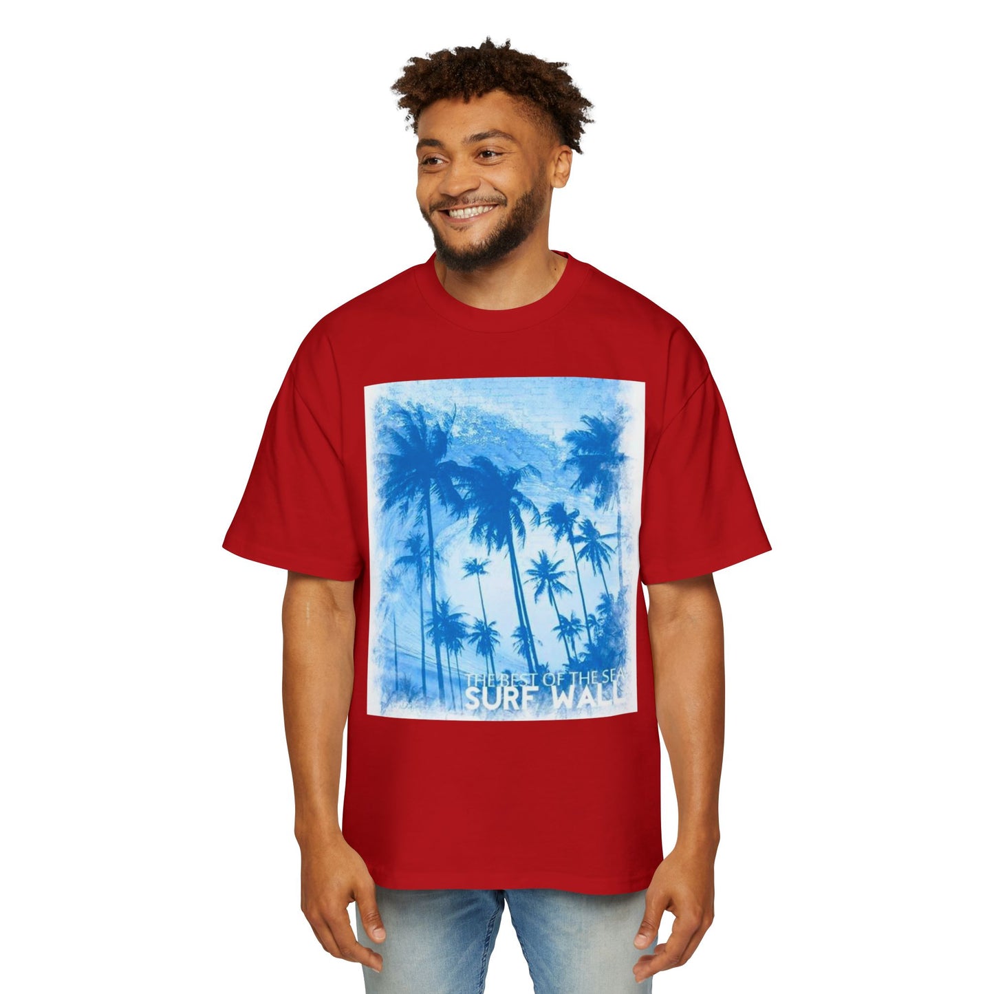 Surf Palm Tee — Blue Tropical Graphic T-Shirt
