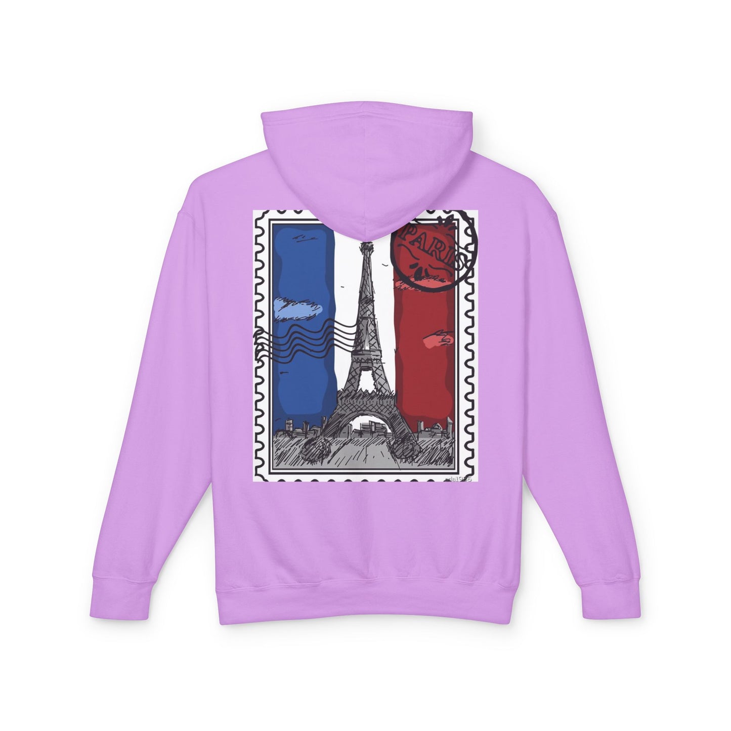 Paris Postcard Lightweight Hoodie for Travelers