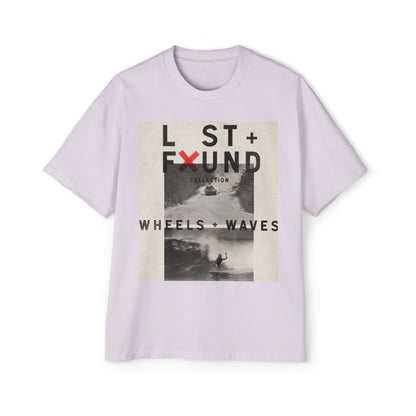 Lost & Found 'Wheels + Waves' Graphic Tee — Oversized Men's Surf Skate Shirt