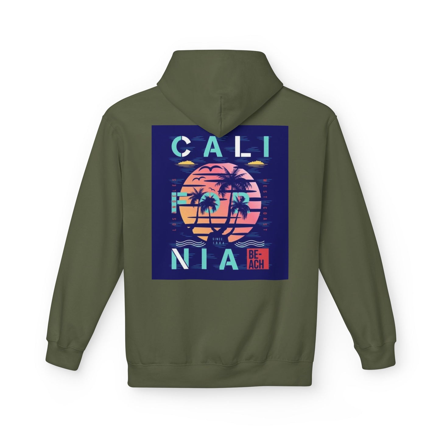 California Beach Vibes Unisex Fleece Hoodie - Softstyle Midweight Sweatshirt