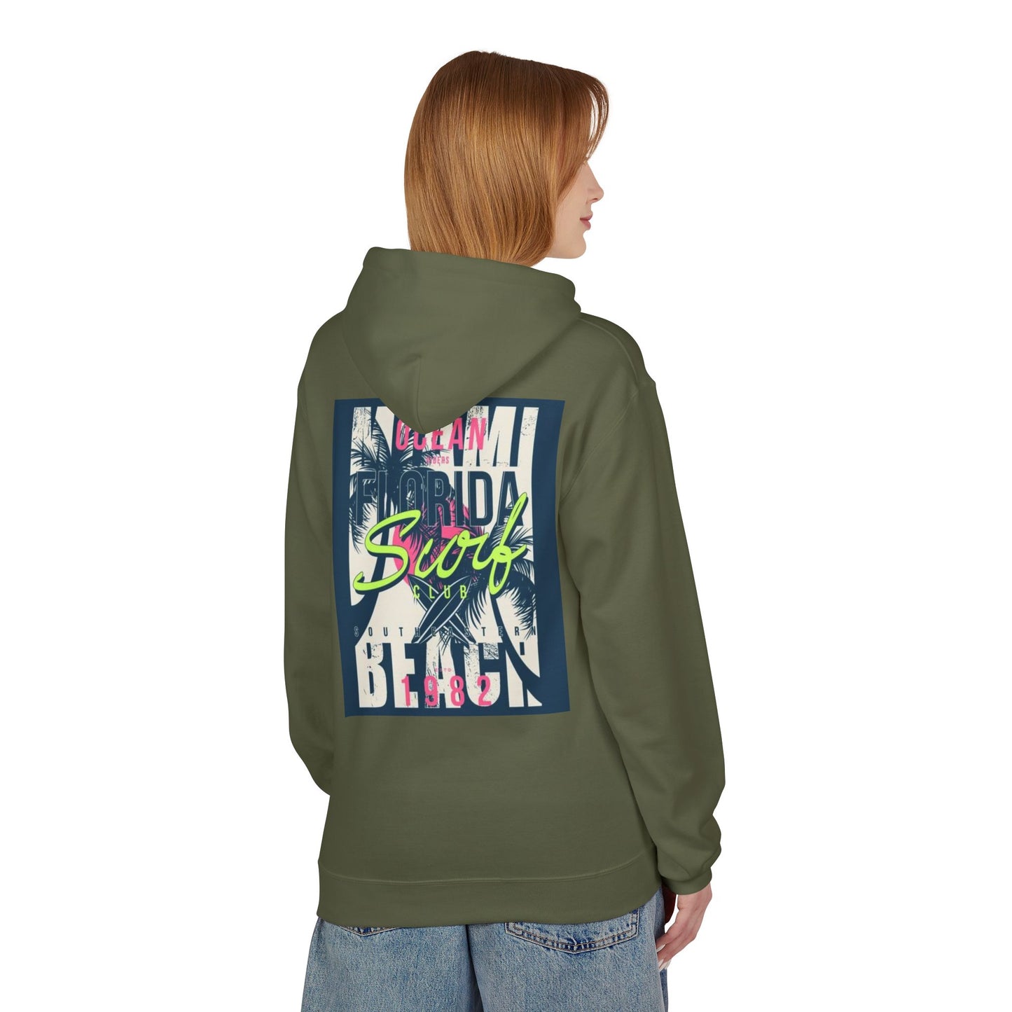 Retro Florida Beach Hoodie - Unisex Softstyle Fleece for Summer Vibes