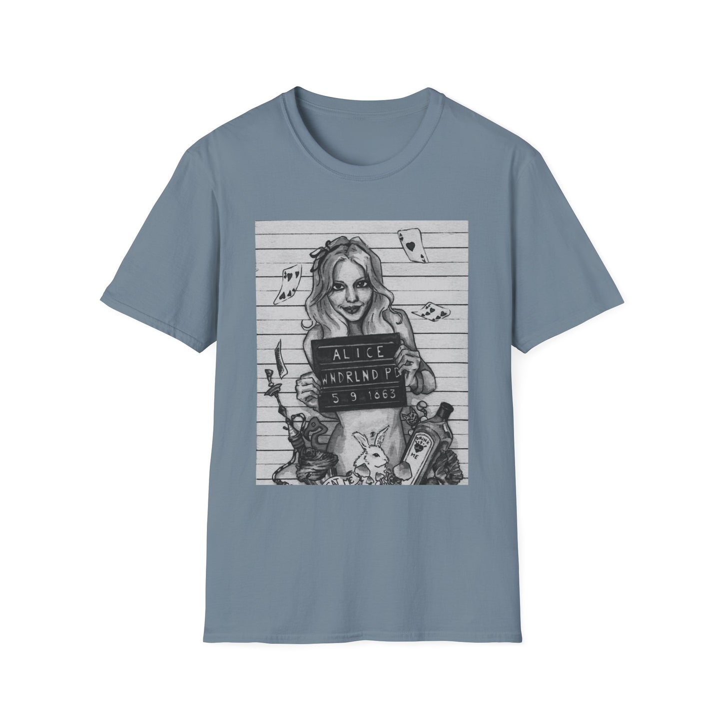 Alice in Wonderland Inspired Softstyle T-Shirt - Vintage Design