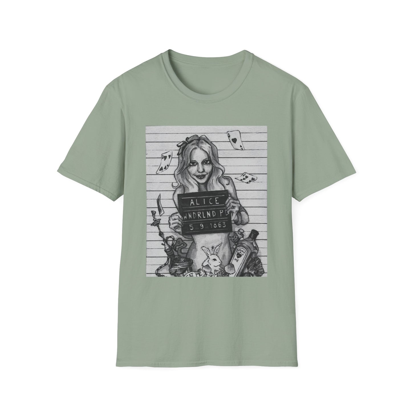 Alice in Wonderland Inspired Softstyle T-Shirt - Vintage Design