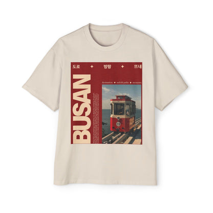 Busan Tram Retro Graphic Tee — Vintage Korea Travel T‑Shirt