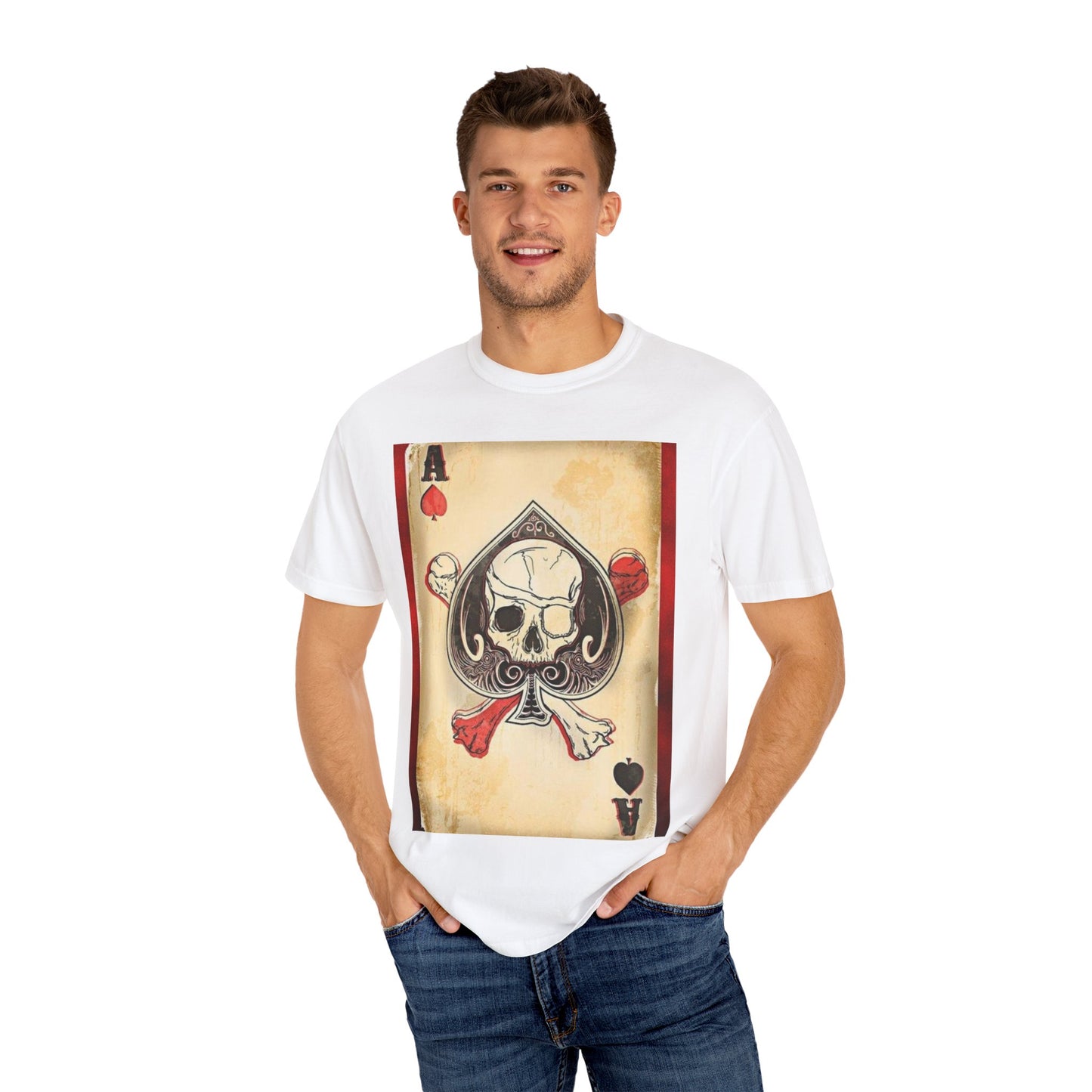 Vintage Skull & Ace of Spades Unisex T-Shirt - Perfect for Gamers and Rock Fans
