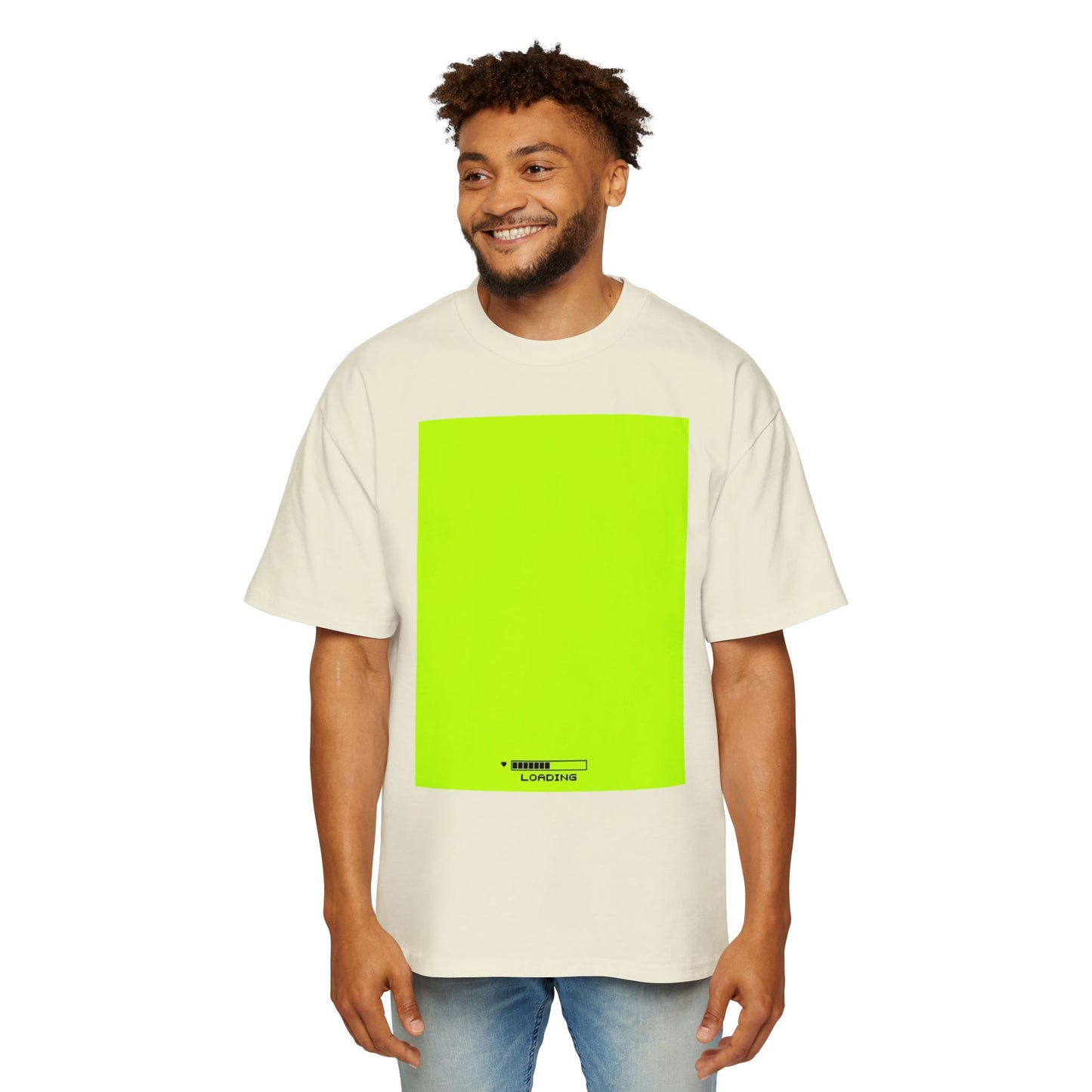 Oversized Tee — Neon Green Minimal Graphic "SUMMER LOVEDAY"