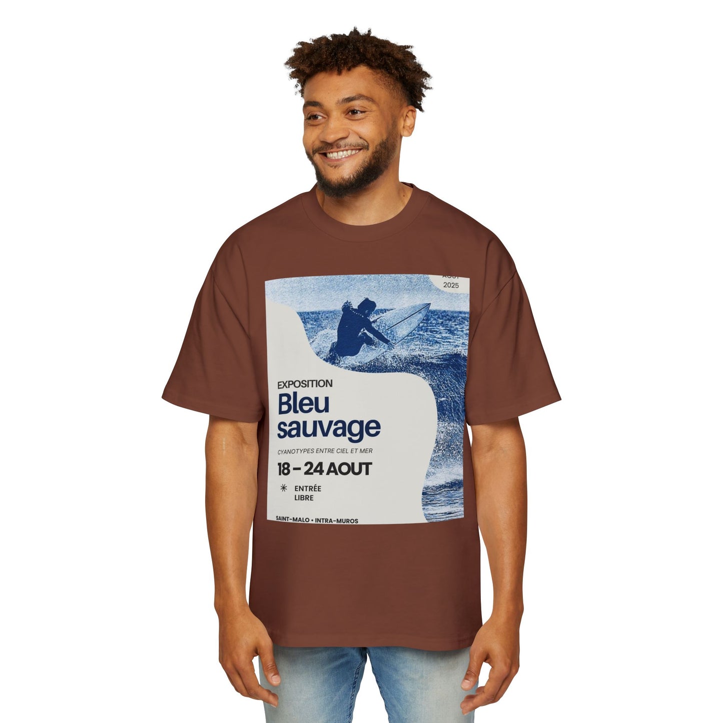 Bleu Sauvage Surf Tee — Men's Oversized Graphic T-Shirt