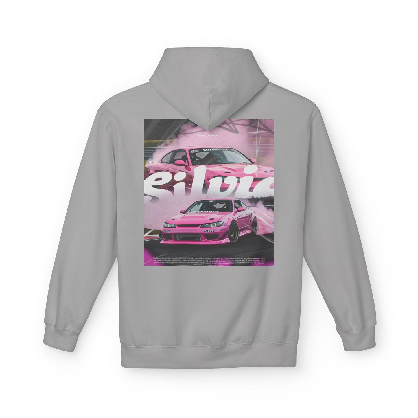 Unisex Fleece Hoodie with Pink Silvia Design - Stylish and Comfortable Streetwear