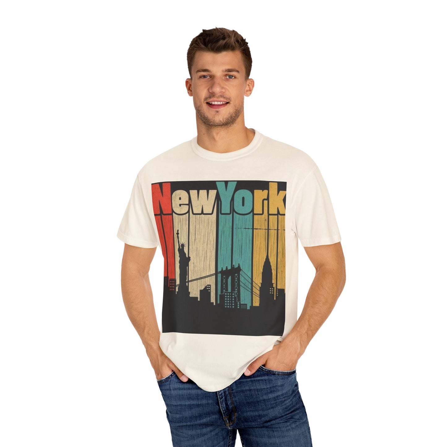 New York Skyline Graphic Tee | Unisex Vintage T-Shirt | Perfect for Travelers, Souvenir, NYC Lovers, Casual Wear, Gifts