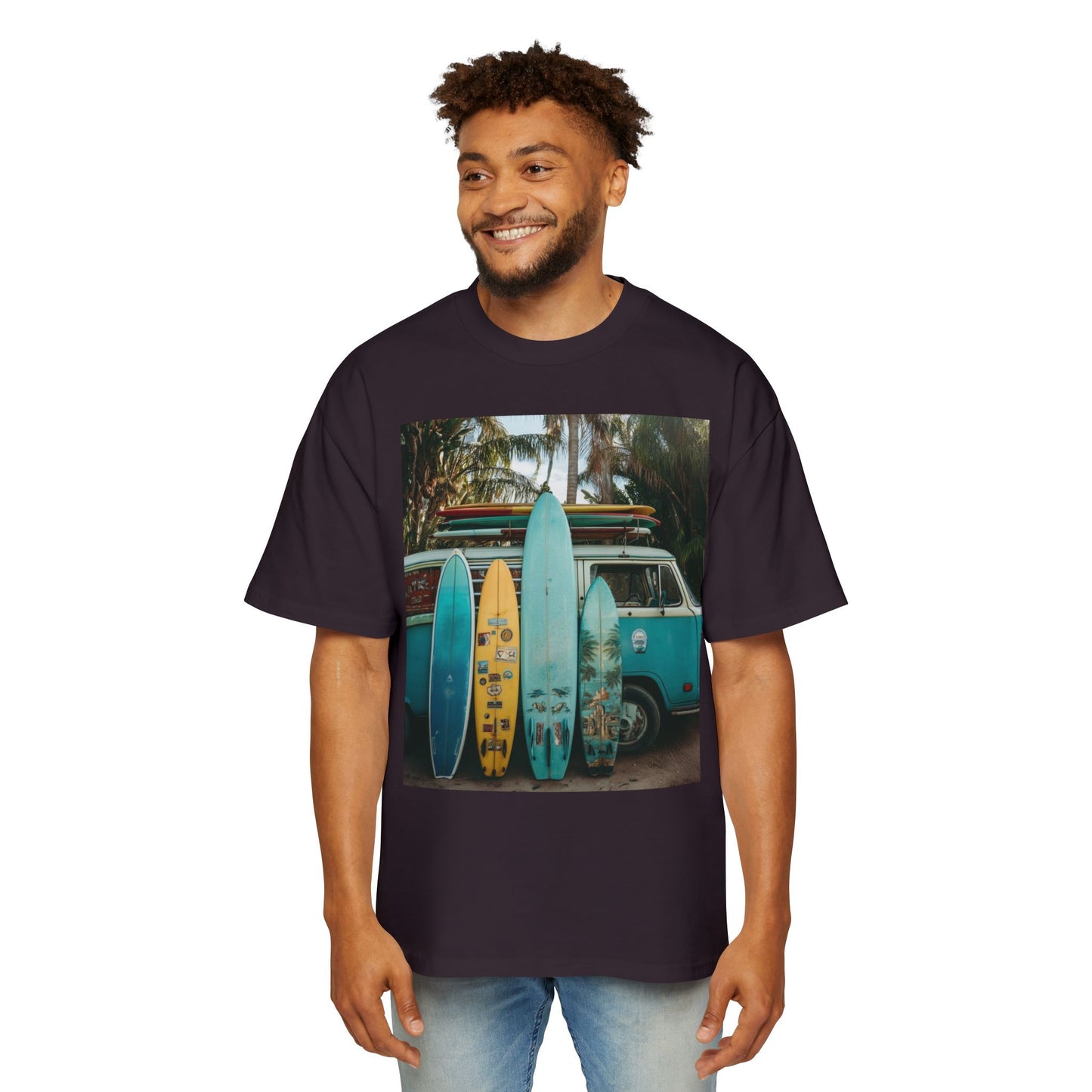 Surf Van Photo T‑Shirt — Vintage Surfboard Beach Tee