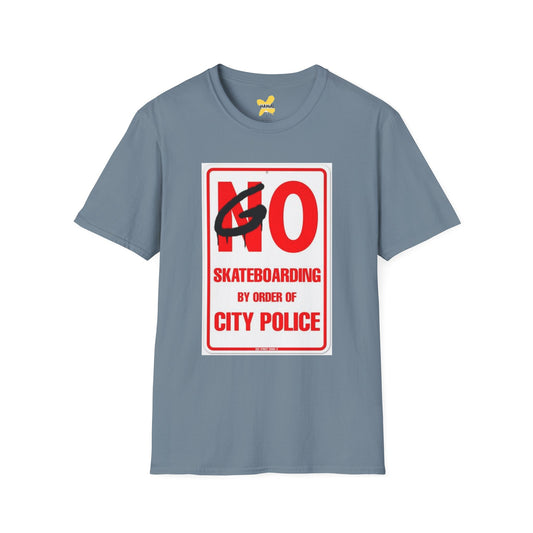 No Skateboarding Funny Unisex T-Shirt - City Police Sign Design