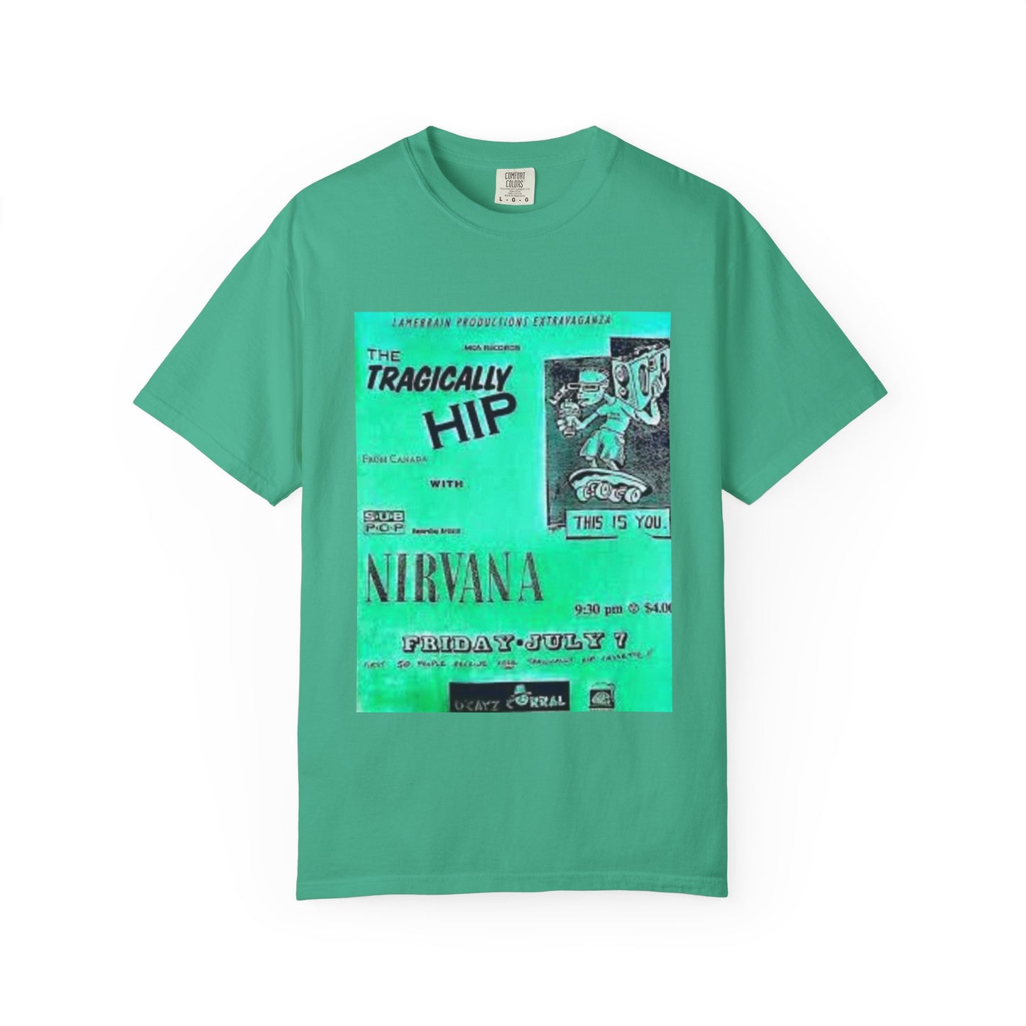Retro Band Graphic T-Shirt - Nirvana & Tragically Hip Design