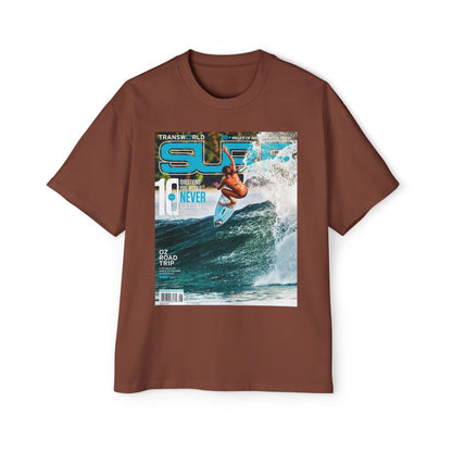 Surf Magazine Graphic Tee — Vintage Surfer Print Oversized T-Shirt