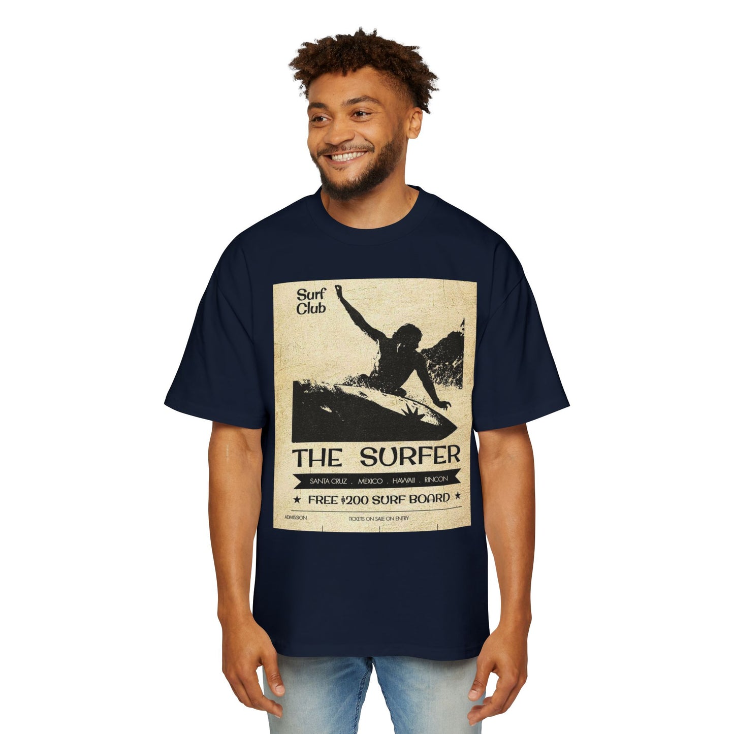 The Surfer Vintage Surf Club Tee — Men's Oversized Surf Graphic T-Shirt