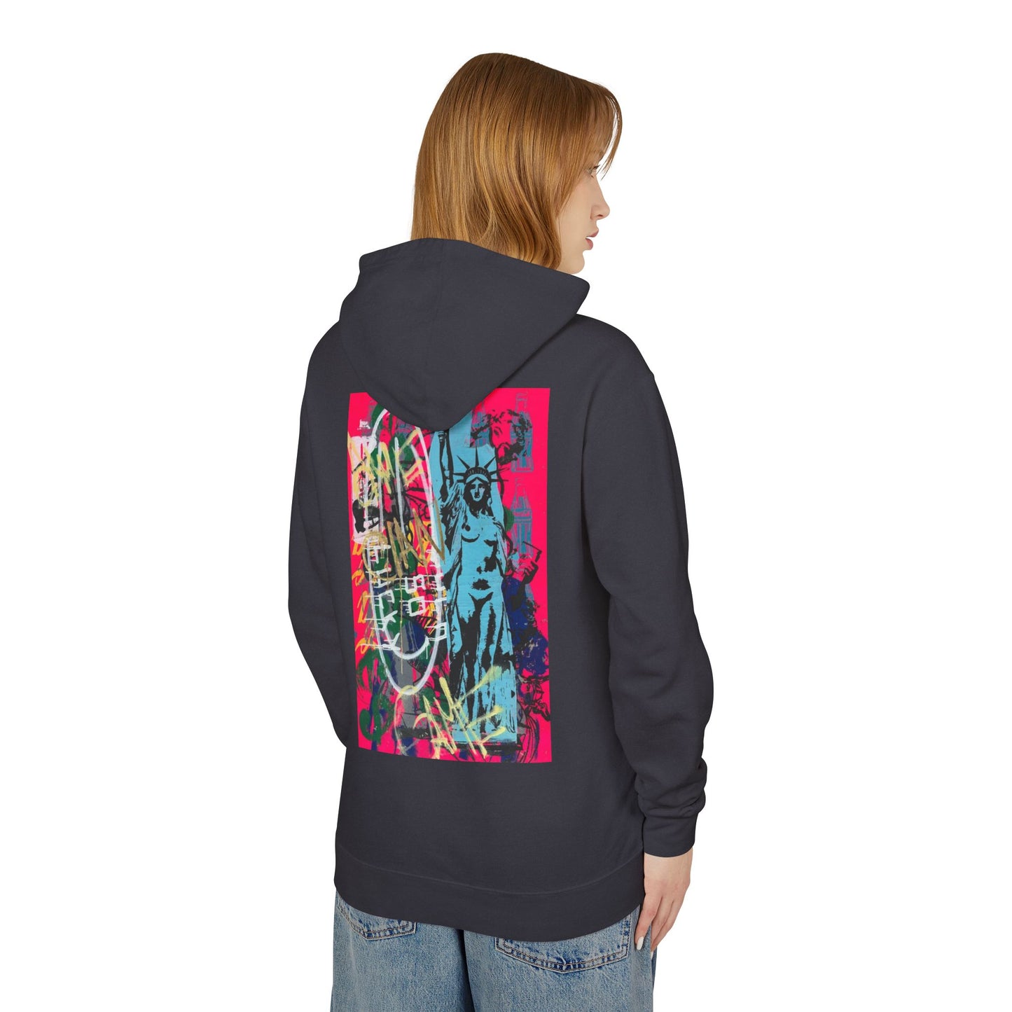 Vibrant Artistic Hoodie - Unisex Lightweight Hooded Sweatshirt with Urban Design