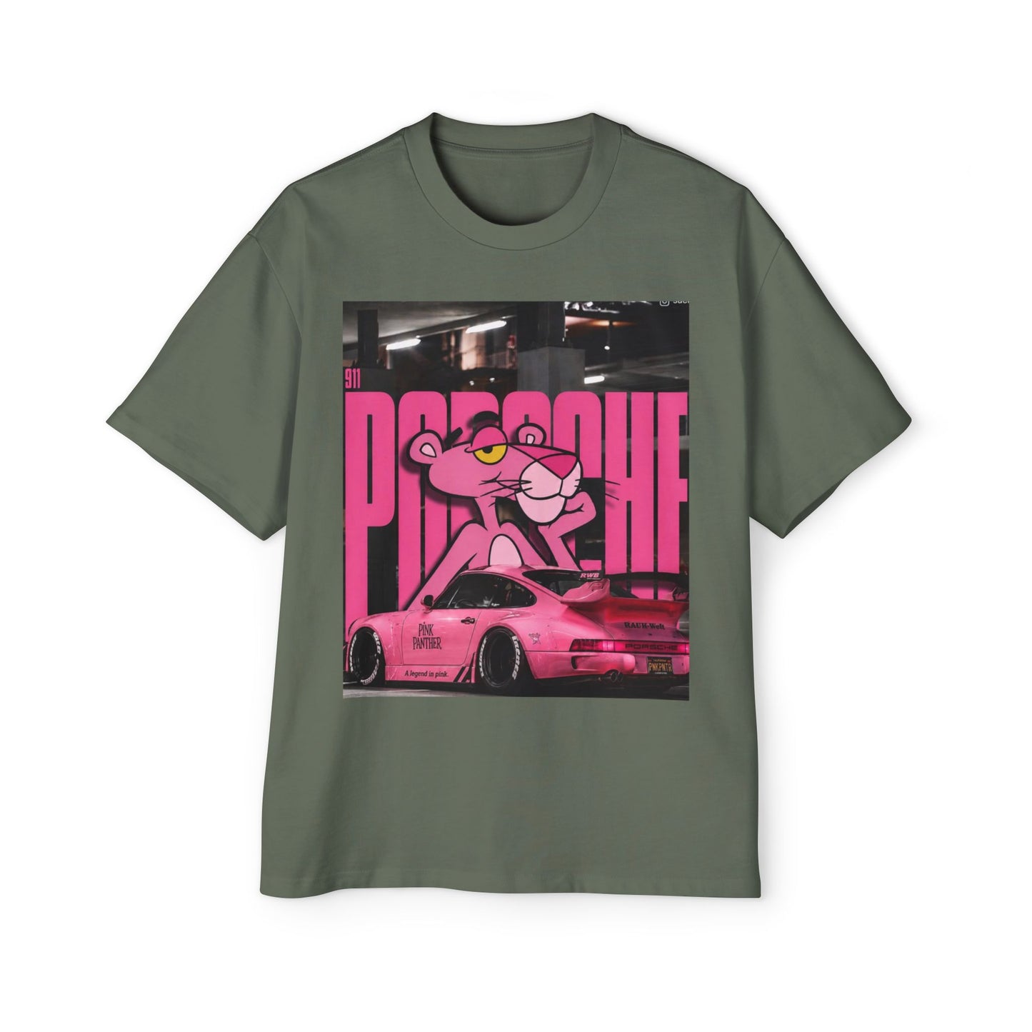 Pink Panther Streetwear Tee — Retro Racing Graphic Shirt