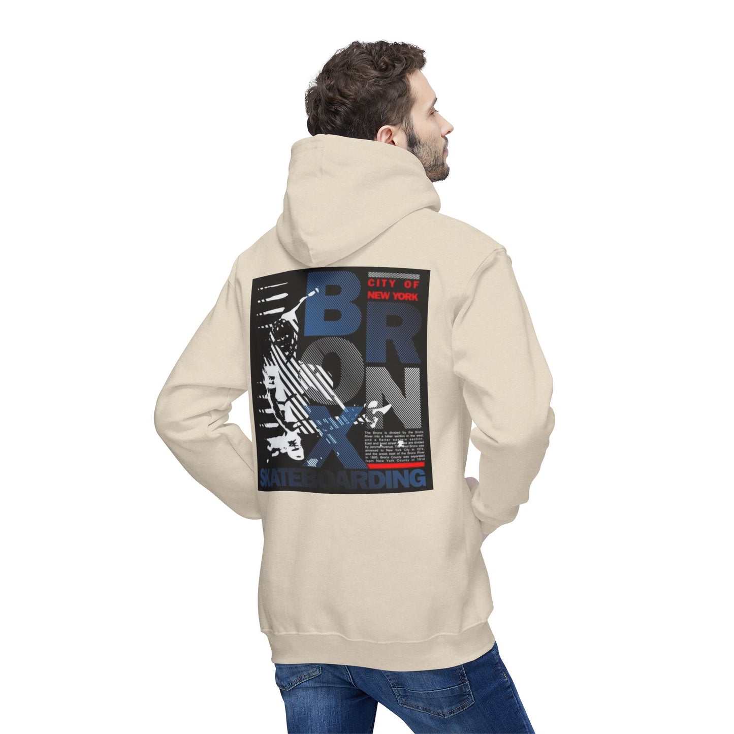 Bronx Skateboarding Unisex Hooded Sweatshirt | Urban Fashion, Gift for Skaters, Casual Streetwear, Graphic Hoodie, Cool Layering Piece