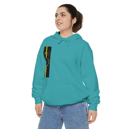 Volleyball Stripe Hoodie — Retro Yellow & Black Volleyball Design