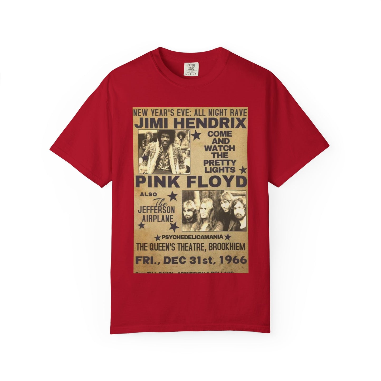 Retro Band Concert T-Shirt - Jimi Hendrix & Pink Floyd Tribute