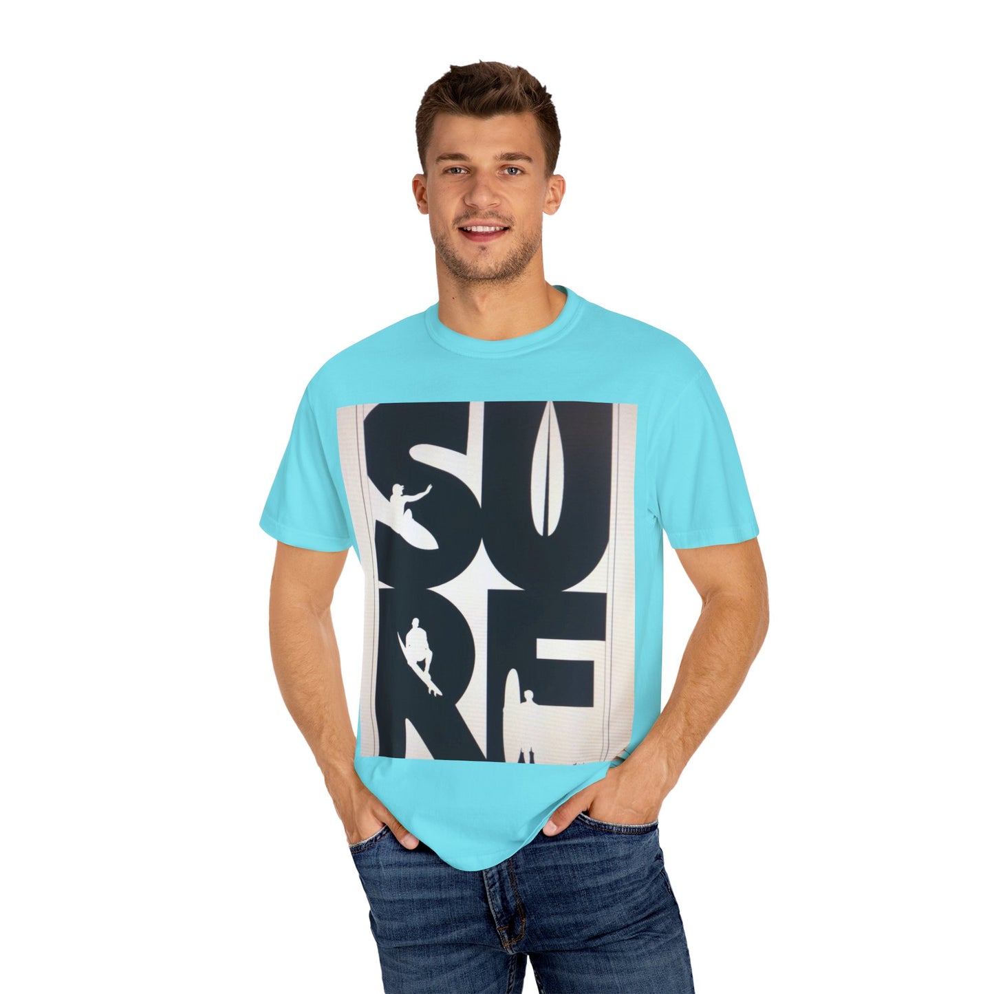 Surf Inspired Unisex Garment-Dyed T-Shirt, Beachwear, Casual Summer Tee, Surfing Gift, Trendy Streetwear, Comfortable Lifestyle Top