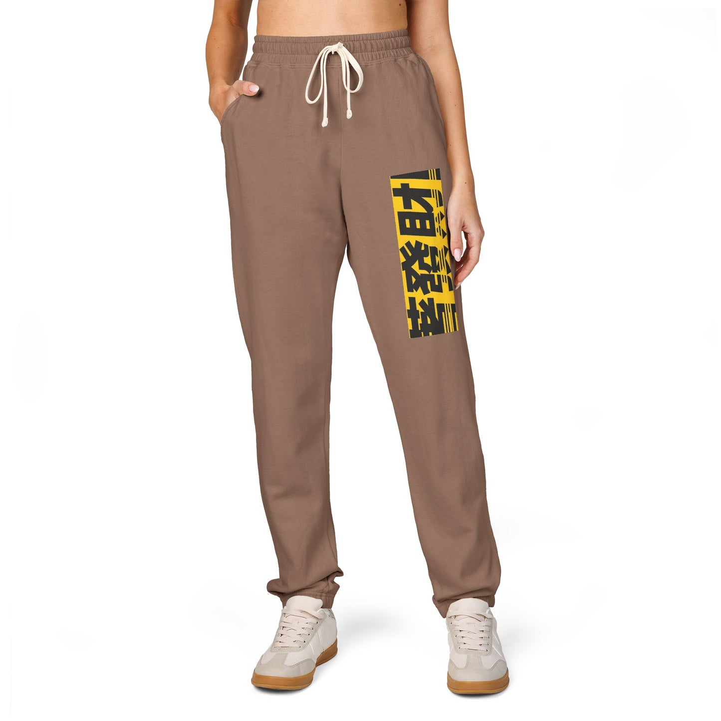 Graphic Sweatpants — Yellow Block 'BEAT' Streetwear Joggers