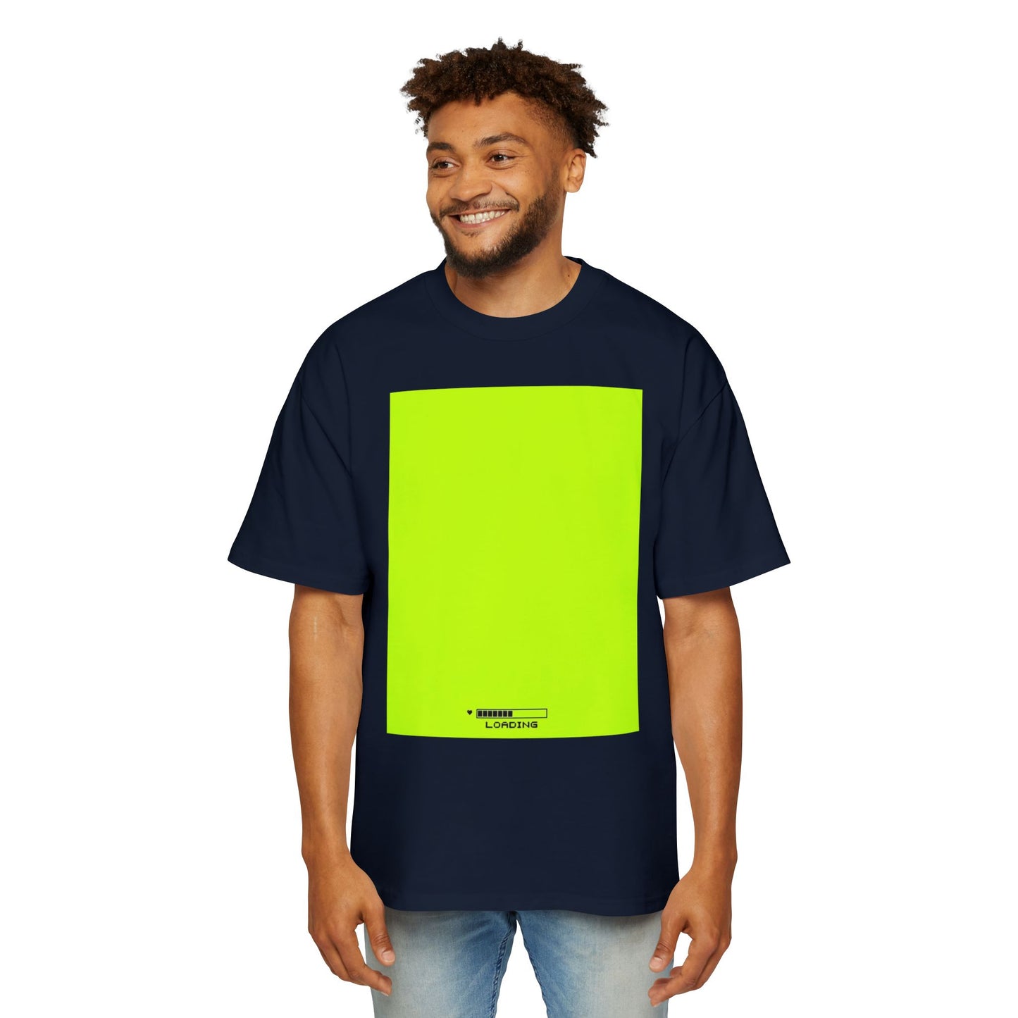 Oversized Tee — Neon Green Minimal Graphic "SUMMER LOVEDAY"