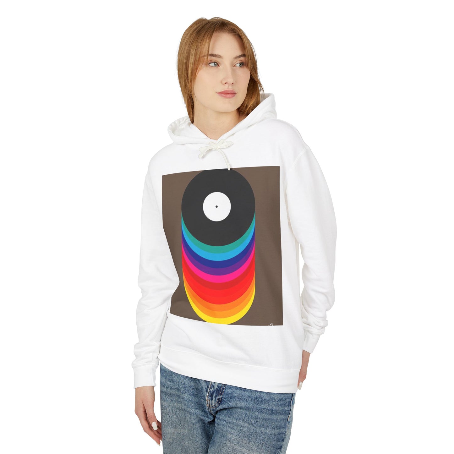Colorful Vinyl Record Unisex Lightweight Hoodie