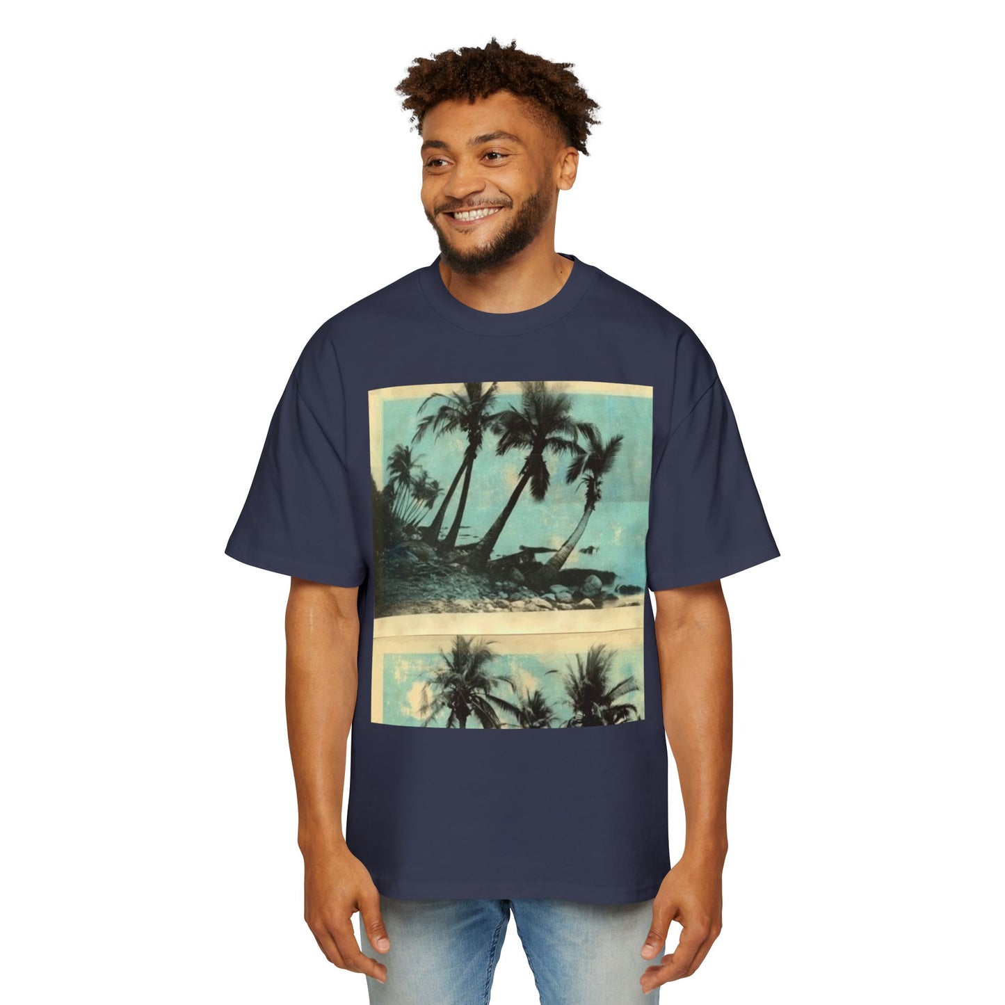 T-Shirt — Vintage Palm Beach Graphic Tee (Retro Tropical Sunset)