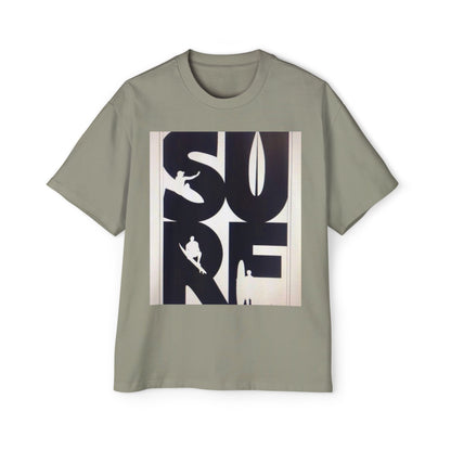 Surf Graphic Tee — Oversized Men's Surfboard Silhouette Shirt