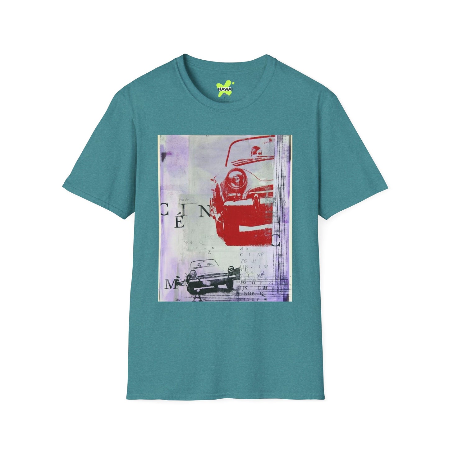 Vintage Car Art Unisex Softstyle T-Shirt | Retro Graphic Tee for Auto Enthusiasts