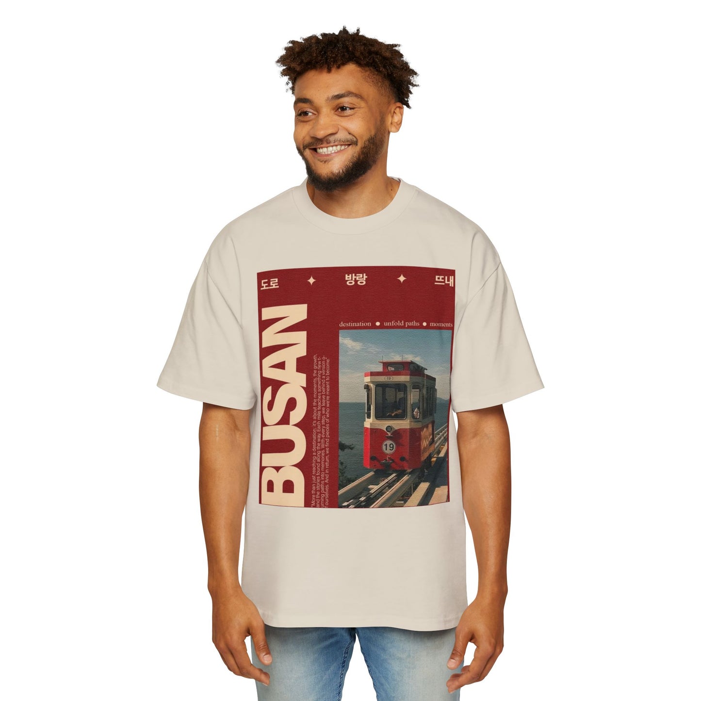 Busan Tram Retro Graphic Tee — Vintage Korea Travel T‑Shirt