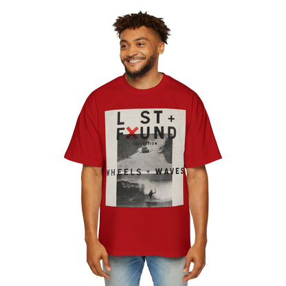 Lost & Found 'Wheels + Waves' Graphic Tee — Oversized Men's Surf Skate Shirt