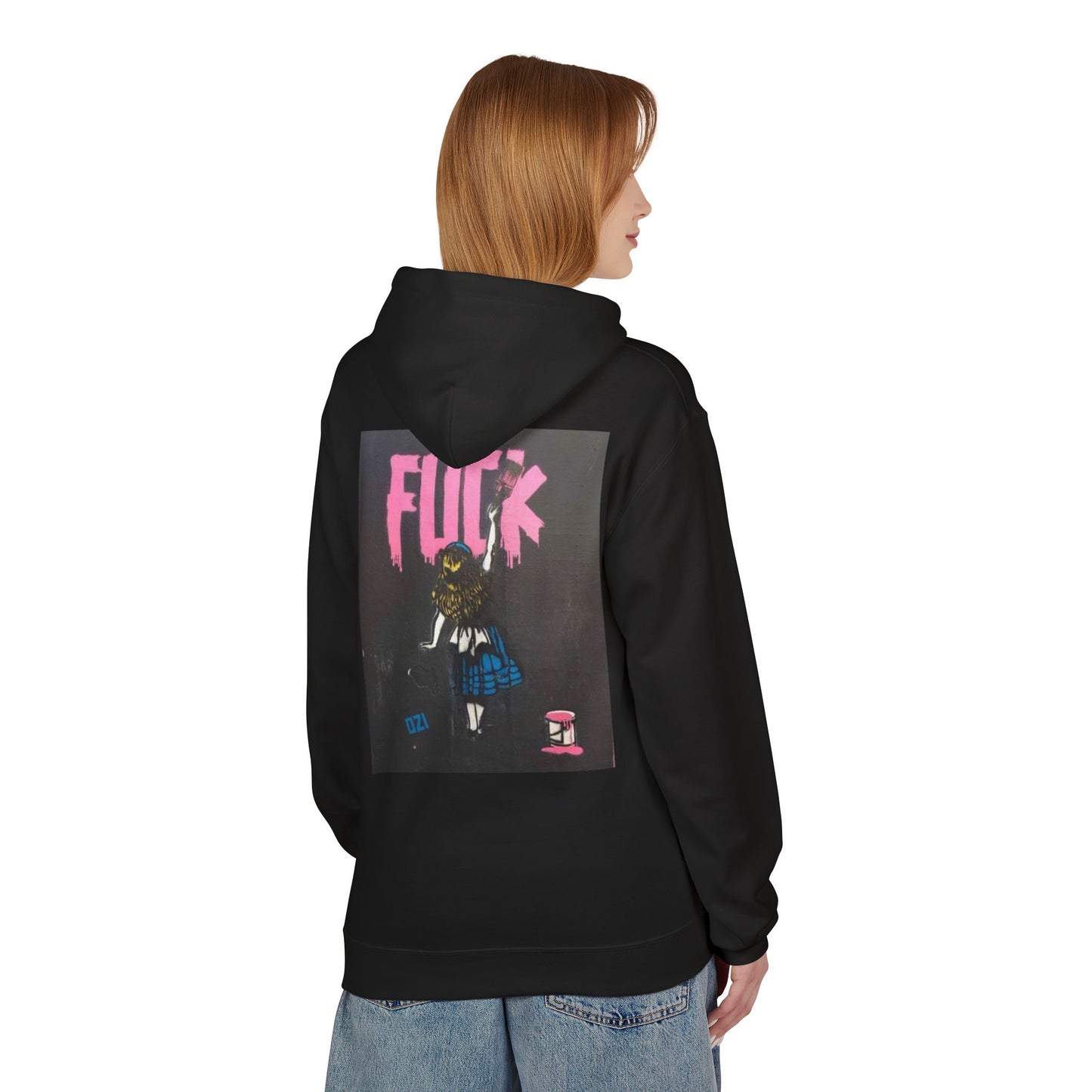 Street Art Inspired Unisex Fleece Hoodie - Bold Design for Creative Souls